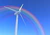 風力タービン/虹 | 発電エネルギー - 環境イメージ｜フリーイラスト素材