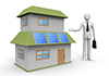 太陽光発電パネル/販売員素材 | 環境・自然・エネルギー・災害 - 環境イメージ｜フリーイラスト素材