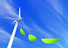 Wind Turbine ｜ Leaf ｜ Sky ｜ Environment / Nature / Energy / Disaster ――Environmental Image ｜ Free Illustration Material