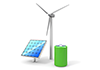 Rechargeable Battery / Wind Turbine / Solar | Environment / Nature / Energy / Disaster --Environmental Image | Free Illustration Material