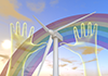 風力タービン｜虹｜太陽｜手 | 環境 | 自然 | エネルギー | 災害 - 環境イメージ｜フリーイラスト素材