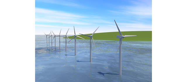 風力発電機 | タービン | 川 | 山 | 環境 | 自然 | エネルギー | 災害 - エネルギー / 地球 / 自然 / 環境 / 写真 / イラスト / フリー素材 / ダウンロード
