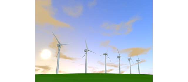風力発電機｜夕陽 | 環境 | 自然 | エネルギー | 災害 - エネルギー / 地球 / 自然 / 環境 / 写真 / イラスト / フリー素材 / ダウンロード