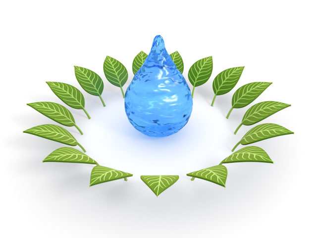 水滴 | 葉っぱ | 緑 | サイクル - エネルギー / 地球 / 自然 / 環境 / 写真 / イラスト / フリー素材 / ダウンロード