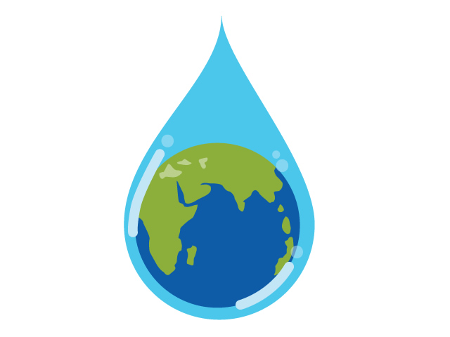水滴 | 地球 | 水 | 環境 | 自然 | エネルギー | 災害 - 汚染/工場/環境/地球/自然/きれい/イラスト/無料/クリップアート