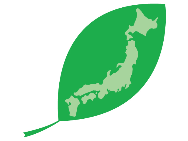 日本地図 | 葉 | 緑 | 環境・自然・エネルギー・災害 - 汚染/工場/環境/地球/自然/きれい/イラスト/無料/クリップアート
