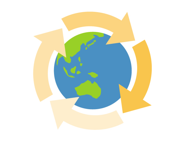 地球 | リサイクル | 資源 | 環境・自然・エネルギー・災害 - 汚染/工場/環境/地球/自然/きれい/イラスト/無料/クリップアート