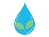 葉っぱ | 水滴 | 青色 | 環境 | 自然 | エネルギー | 災害 - 環境・自然・エネルギー｜フリーイラスト